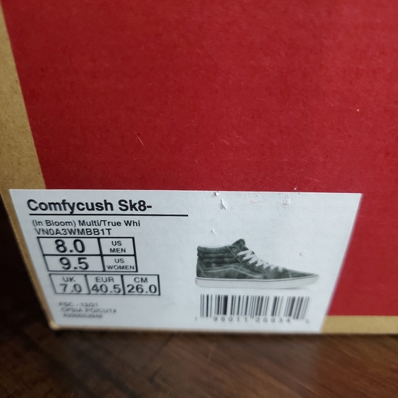 Vans Comfycush Sk8-Hi In Bloom Men Size 8, Women Size 9.5 - Picture 10 of 10